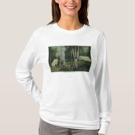 MaineView van een Campground in de Maine Bossen T-shirt (Voorkant)