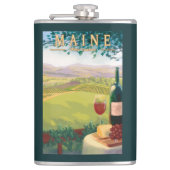 MaineWine Country Scene Heupfles (Voorkant)