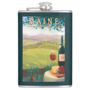 MaineWine Country Scene Heupfles