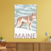 MaineWolf Scene Canvas Afdruk (Insitu (Woonkamer))