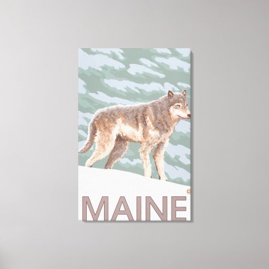 MaineWolf Scene Canvas Afdruk (Voorkant)