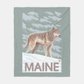 MaineWolf Scene Fleece Deken (Voorkant)