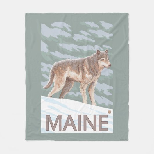 MaineWolf Scene Fleece Deken (Voorkant)