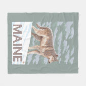MaineWolf Scene Fleece Deken (Voorkant (Horizontaal))