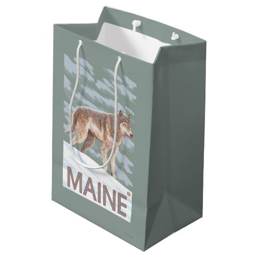 MaineWolf Scene Medium Cadeauzakje (Achterkant Gekanteld)