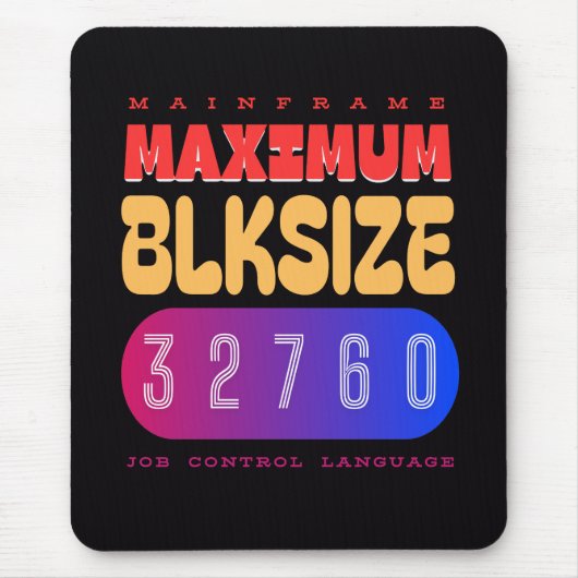 Mainframe Job Control Language (JCL) Maximum Block Muismat (Voorkant)