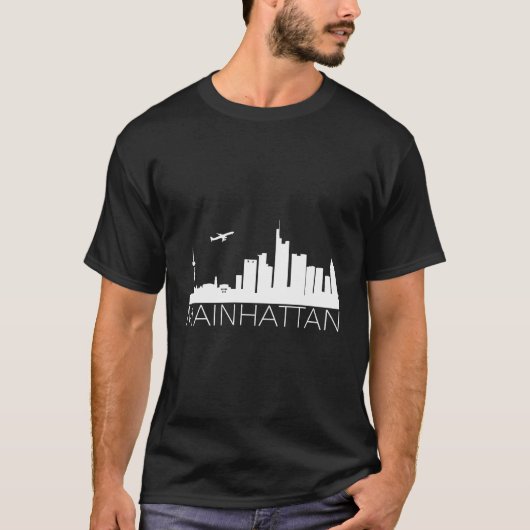 Mainhattan Frankfurt Skyline Fun Humor Funny T-shirt (Voorkant)
