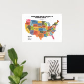 Mainland USA Volgens Common Sense Poster (Thuiskantoor)