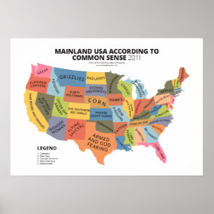 Mainland USA Volgens Common Sense Poster