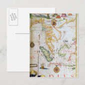 Mainland Zuidoost-Azië, detail van wereldatlas Briefkaart (Voorkant / Achterkant)