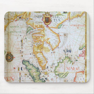 Mainland Zuidoost-Azië, detail van wereldatlas Muismat