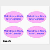Mainstream media is voor Zombies Ovale Sticker (Vel)