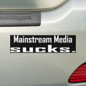 Mainstream-media zuigen op bumpersticker (Op auto)
