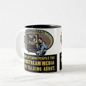 Mainstream mediacontrole tweekleurige koffiemok (Voorkant links)