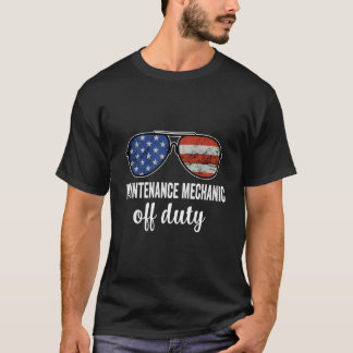 Maintenance Mechanic Off Duty American Flag Sungla T-shirt