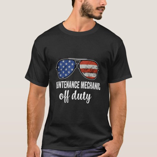 Maintenance Mechanic Off Duty American Flag Sungla T-shirt (Voorkant)