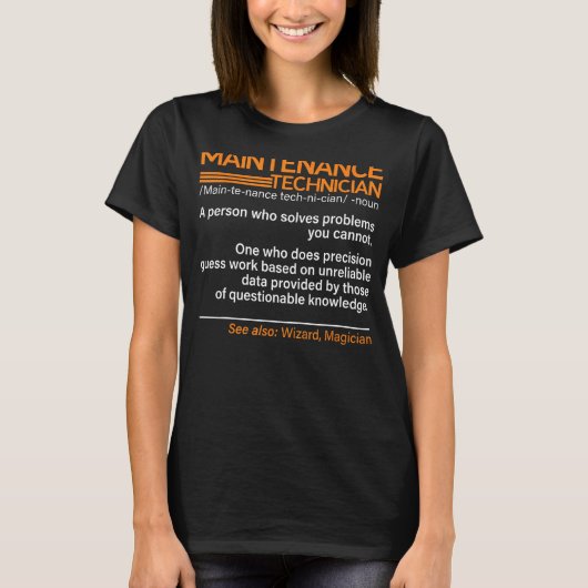 Maintenance Technician Definition Repairman T-shirt (Voorkant)