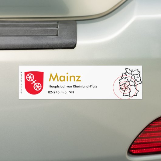 Mainz 1 bumpersticker (Op auto)
