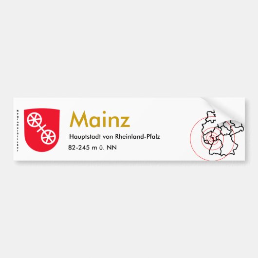Mainz 1 bumpersticker (Voorkant)