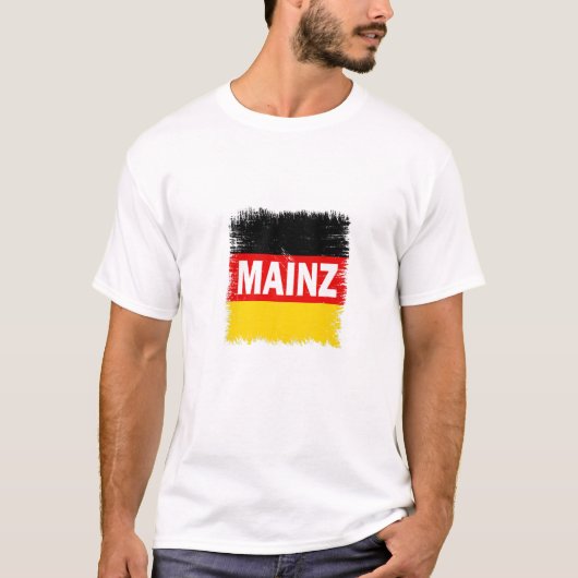 Mainz - duitsland met Duitse vlag T-shirt (Voorkant)