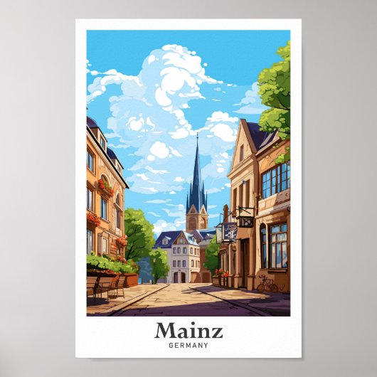 Mainz Duitsland Reizen  Illustratie Poster (Voorkant)
