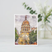 Mainz Duitsland Travel Place Waterverf Briefkaart (Staand voorkant)