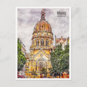 Mainz Duitsland Travel Place Waterverf Briefkaart (Voorkant)