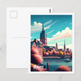 Mainz Duitsland vintage reisplaats illustratie Briefkaart
