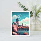 Mainz Duitsland vintage reisplaats illustratie Briefkaart (Staand voorkant)