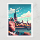 Mainz Duitsland vintage reisplaats illustratie Briefkaart (Voorkant)