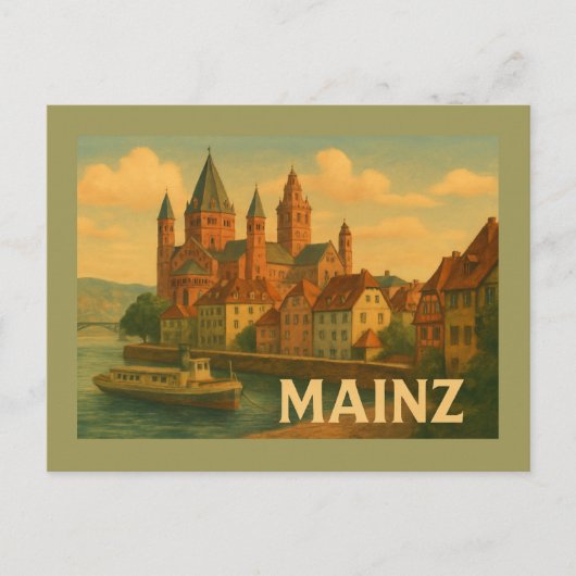 Mainz Germany City Art Briefkaart (Voorkant)