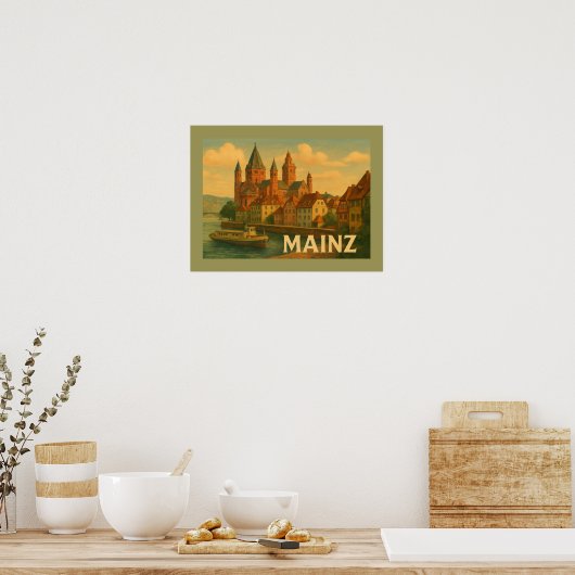 Mainz Germany City Art Poster (Keuken)