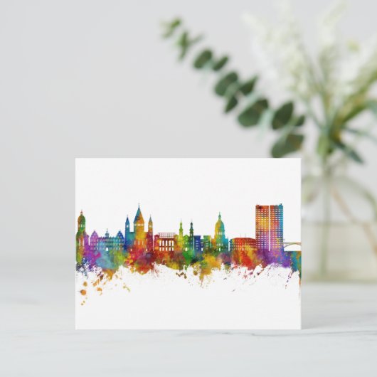 Mainz Germany Skyline Briefkaart (Staand voorkant)