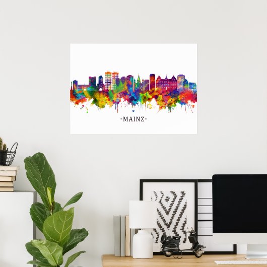 Mainz Germany Skyline Poster (Thuiskantoor)