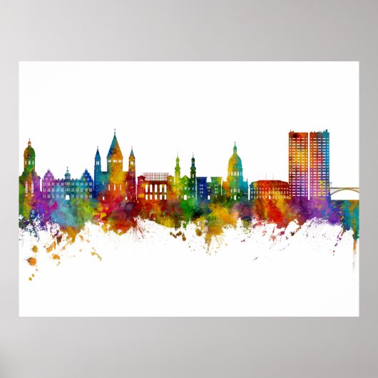 Mainz Germany Skyline Poster (Voorkant)