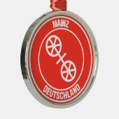 Mainz Round Emblem Metalen Ornament (Rechts)