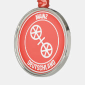 Mainz Round Emblem Metalen Ornament (Links)