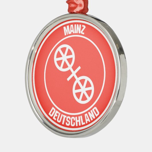 Mainz Round Emblem Metalen Ornament (Links)