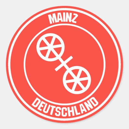 Mainz Round Emblem Ronde Sticker (Voorkant)