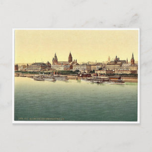Mainz, van de Rijnbrug, de Rijn, Duitsland magni Briefkaart