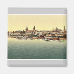 Mainz, van de Rijnbrug, de Rijn, Duitsland magni Magneet
