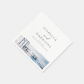 MAIRI Lake Pier Bestemming Waterverf Bruiloft Servet (Hoek)