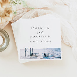 MAIRI Lake Pier Bestemming Waterverf Bruiloft Servet