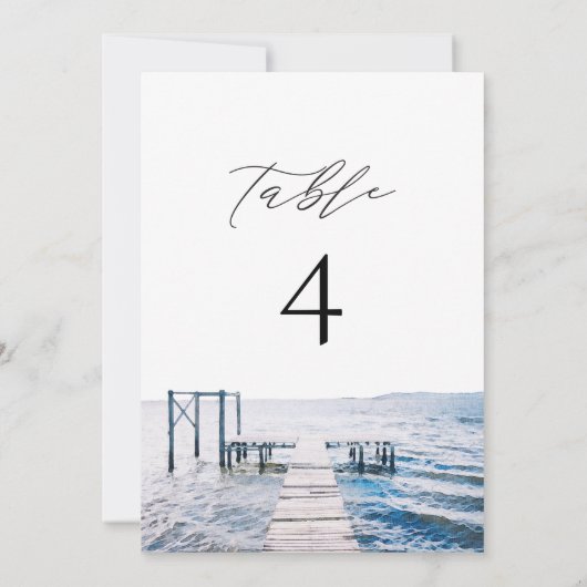 MAIRI Lake Pier Ocean Destination Table Number Kaart (Achterkant)