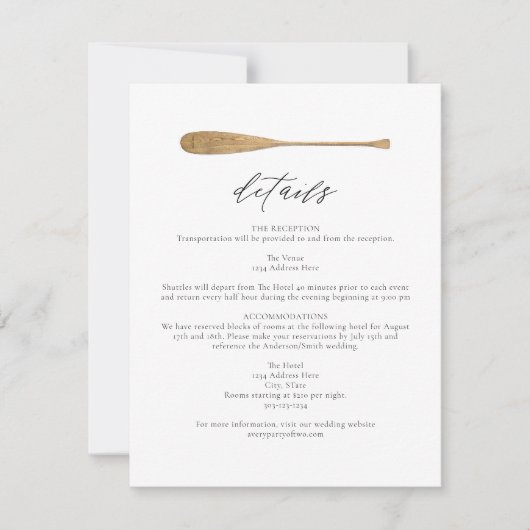 MAIRI minimalistische boot meer thema bruiloft det Kaart (Voorkant)