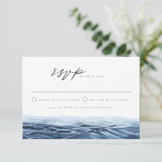 MAIRI Ocean of Lake Bestemming Bruiloft RSVP-kaart Kaart (Staand voorkant)