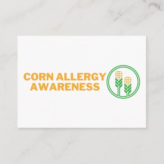 Maïs allergie Awareness Promo Kaarten (Achterkant)