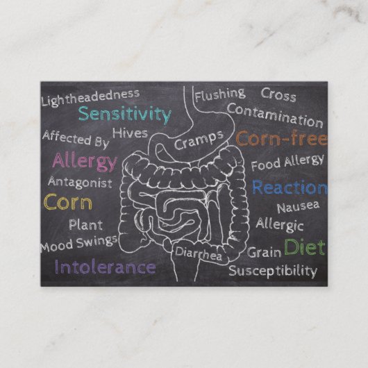 Maïs allergie Awareness Promo Kaarten (Voorkant)