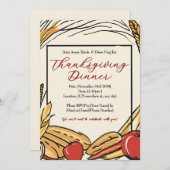 Maïs, appels en tarwe oogst Thanksgiving Diner Kaart (Voorkant / Achterkant)