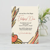 Maïs, Apple en Tarwe Oogst Thanksgiving Diner Kaart (Staand voorkant)